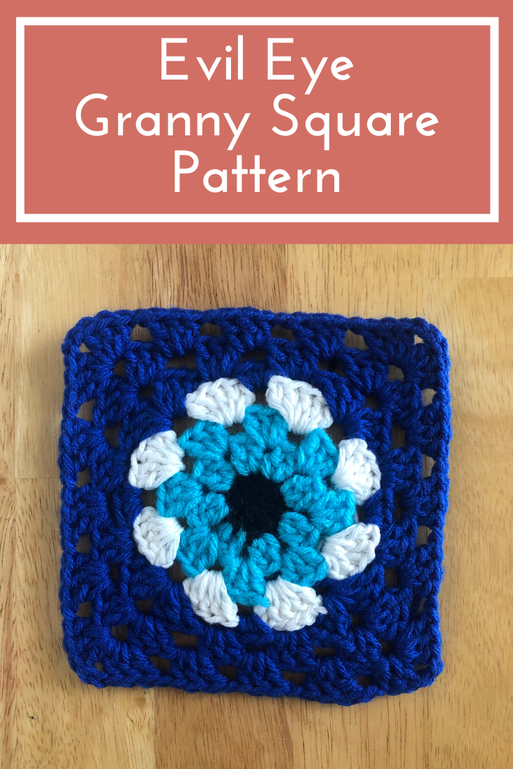 evil eye granny square crochet pattern